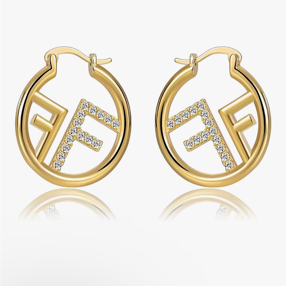 Elegant Gold Luxury inspired Hoop Earrings